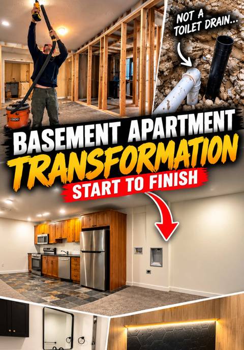 We decided to make our basement apartment smaller so we could use part of the basement ourselves 😂 Ended up being a pretty big project. Built a wall to separate the spaces, moved some lights, added a bathroom, updated the kitchen, added laundry and a bunch of other stuff. I even jackhammered the floor thinking I found a toilet drain, only to find out it was a radon vent 🤦‍♂️ So I changed plans and turned an old closet into a bathroom instead. Took a lot of work, but I’m happy with how it all turned out! #DIY #BasementRenovation #BasementApartment #HomeImprovement #RentalProperty 